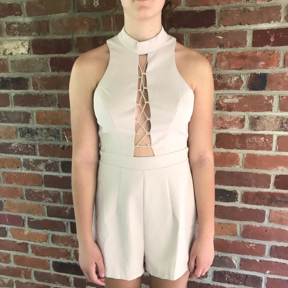 WHITE FOX nude romper